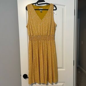 Yellow polkadot summer dress